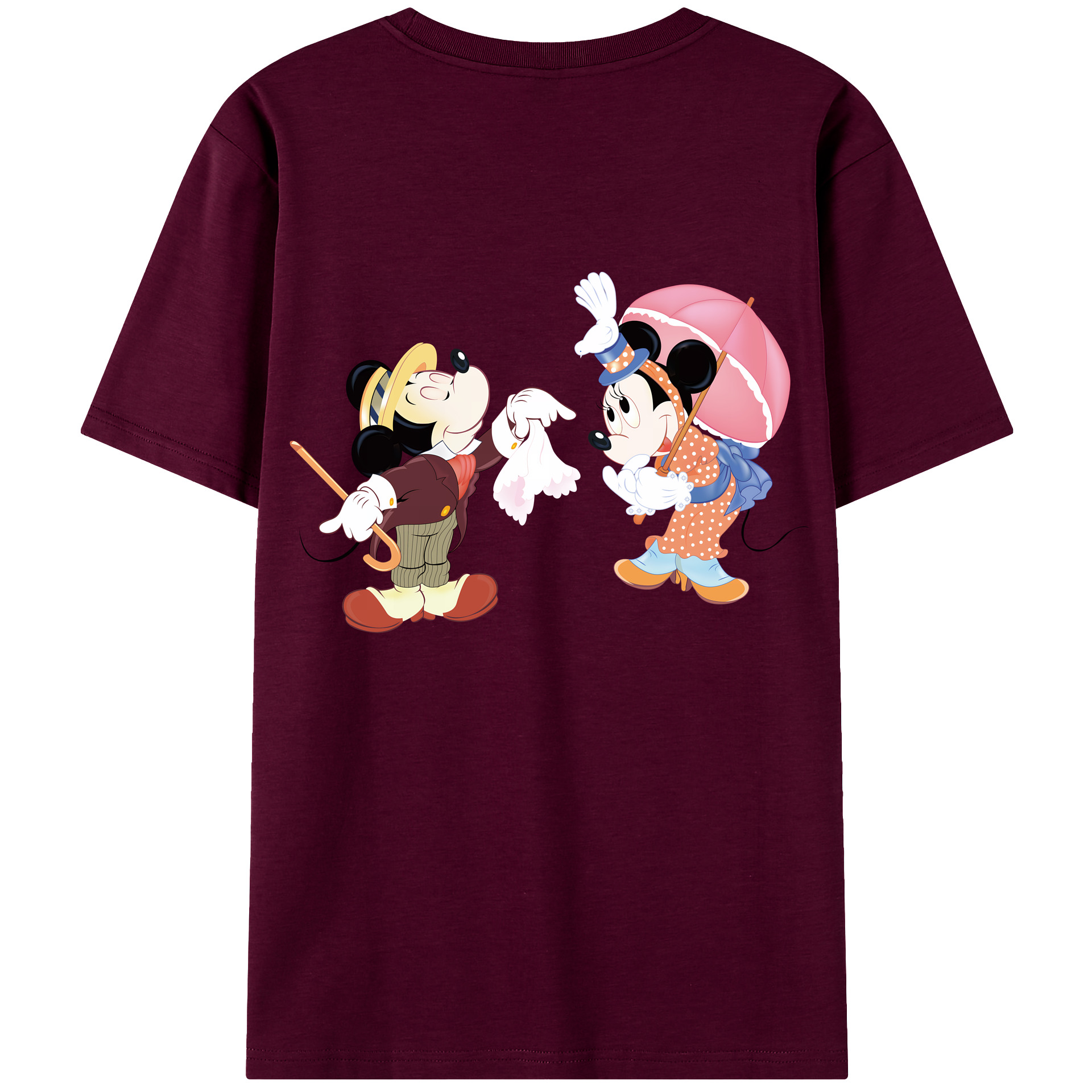 （画像用） ミッキーマウス Mickey Mouse レディース半袖Tシャツ(バックプリント)